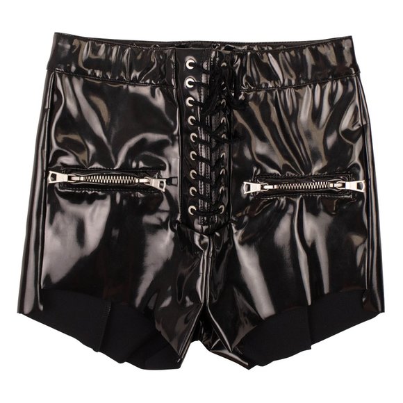 UNRAVEL PROJECT Black Lace Up Closure Shorts Size S $755